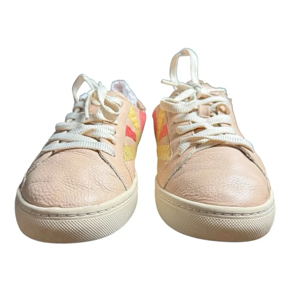 Soludos Rainbow Wave Women’s Leather Sneakers “Chill Out” Size 10 EU 40.5